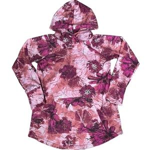 LuLaRoe size medium shades of pink floral hoodie with a kangaroo pocket EUC